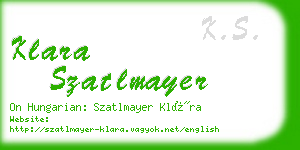 klara szatlmayer business card